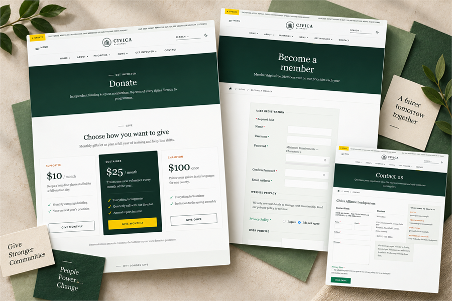 Donation and Membership Pages