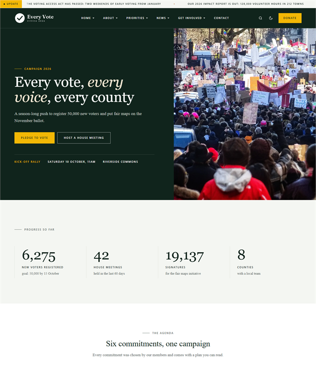 Political campaign Joomla template - JA Civica