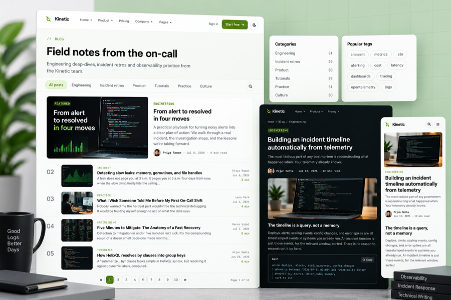 Technical Blog and Editorial Layouts