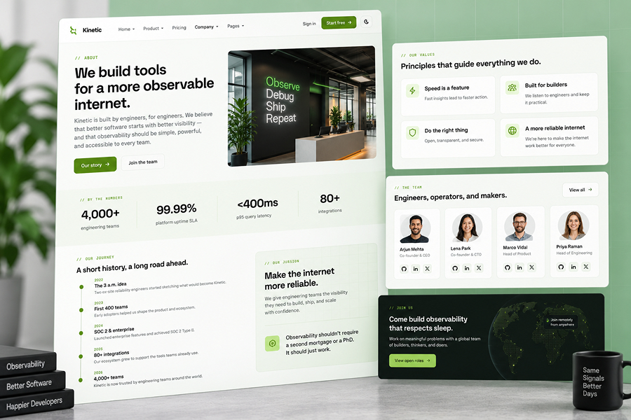 Company and About Pages
