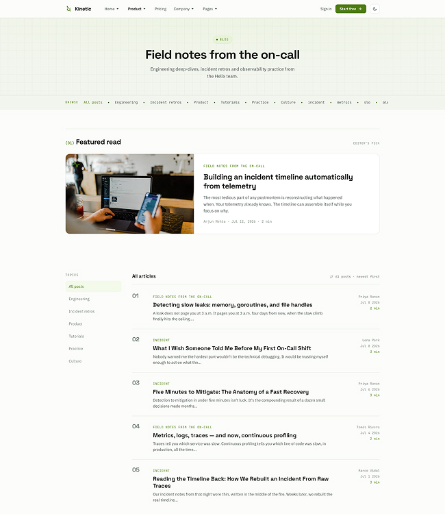 startup changelog Joomla template - JA Kinetic