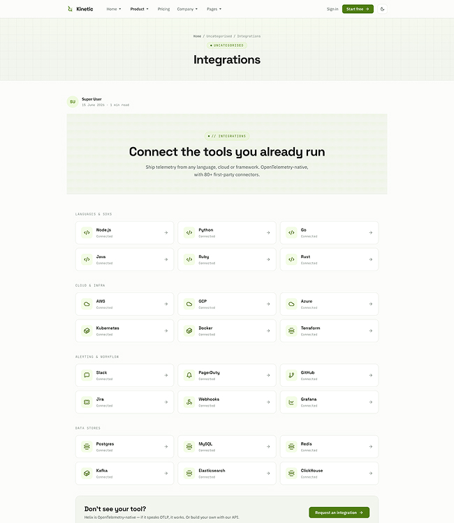 startup feature Joomla template - JA Kinetic