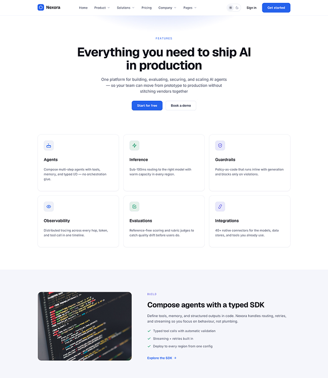 Product feature Joomla template - JA Nexora