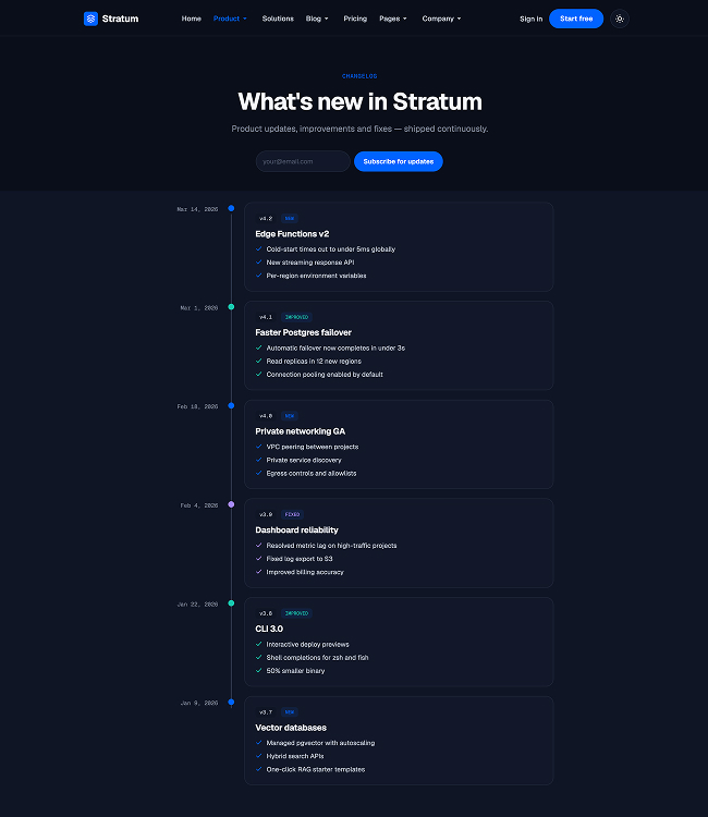 Product changelog Joomla template - JA Stratum