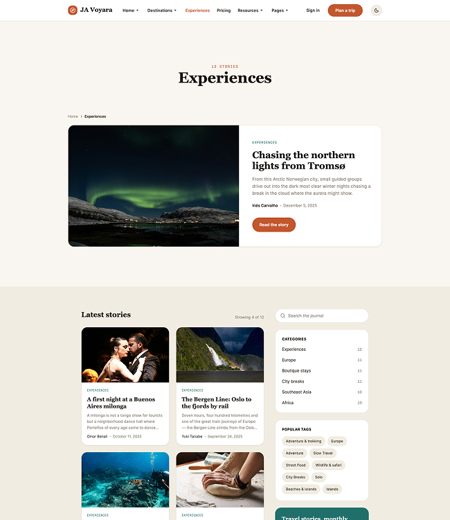Product changelog Joomla template - JA voyara