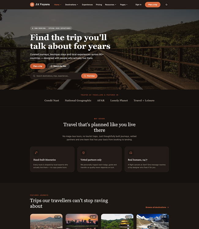 Product feature Joomla template - JA voyara