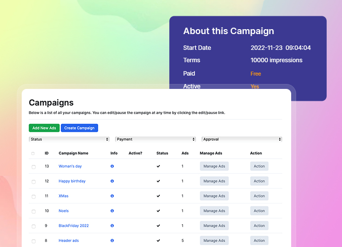 Joomla ad agency extension campaign manager