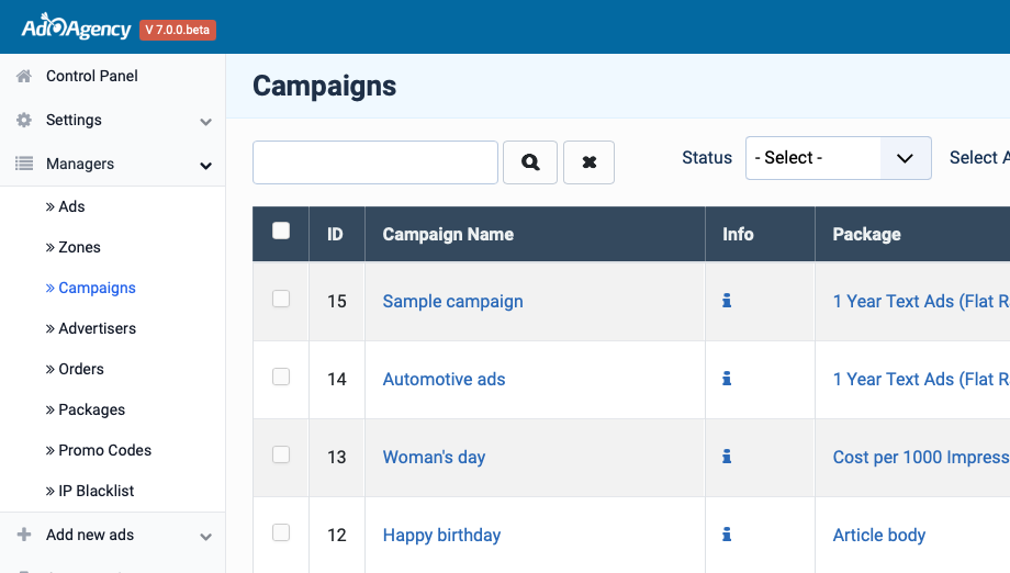 Joomla Adagency Pro campaign