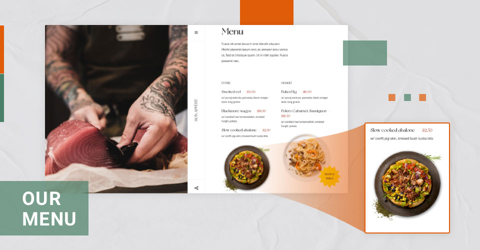 Joomla template for restaurant menu