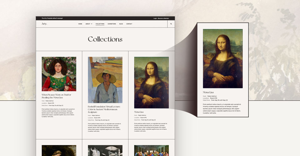 Joomla museum template art gallery