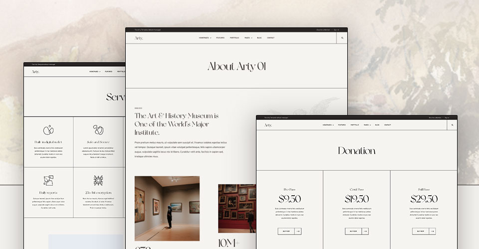 bonus pages for Joomla museum template