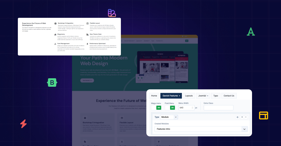 Free Joomla template megamenu builder