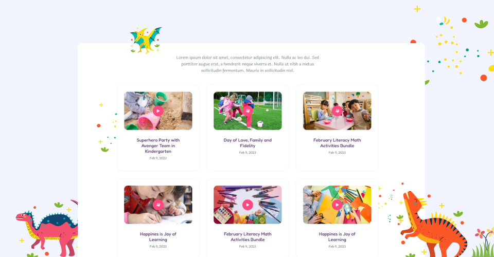 Joomla kindergarten template gallery layout