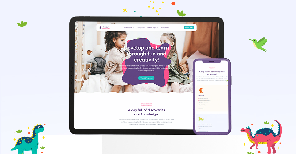 responsive Joomla template for kindergarten