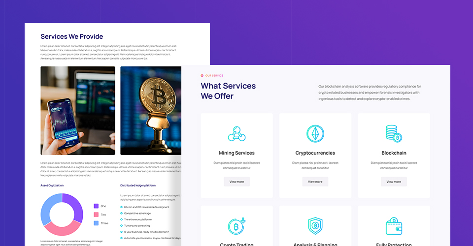 Joomla template for blockchain services