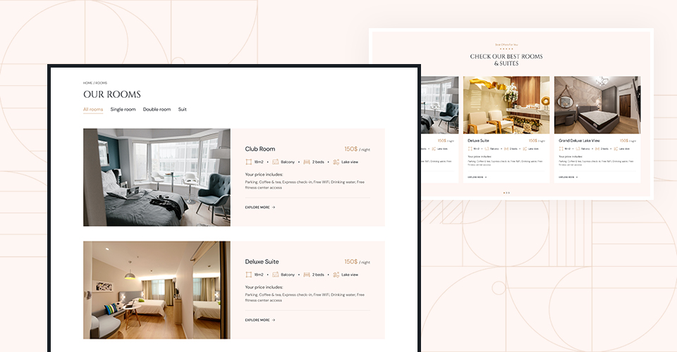 Joomla template for Unique Room Listings and Details