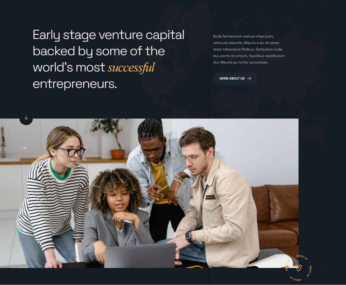 GK venture homepage layout