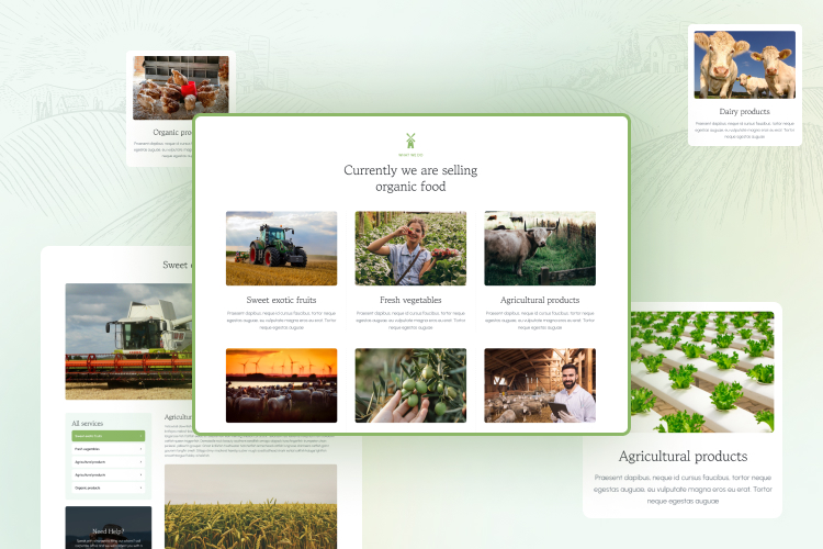 Joomla agriculture template projects layout