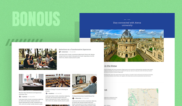 university joomla template bonus pages