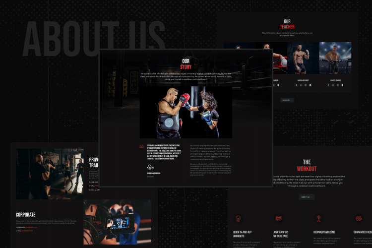 Engaging About Us Layout - Boxing Joomla Template