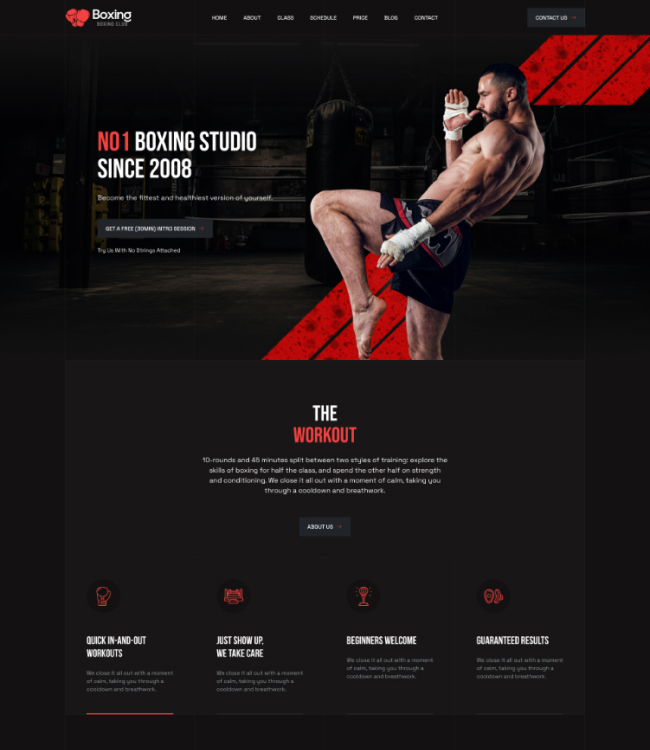 Gym and boxing studio Joomla template - JA Boxing