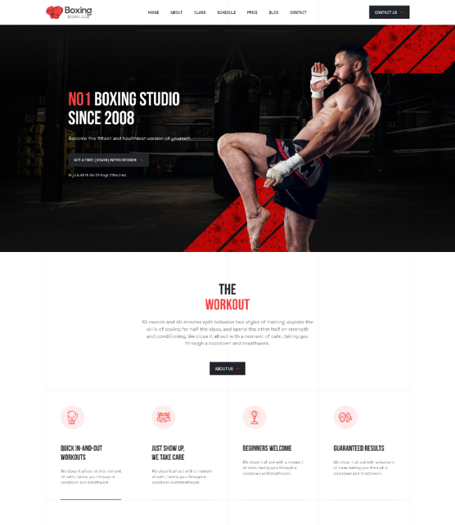 Joomla fitness template - JA Boxing