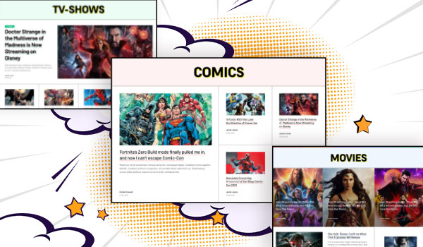 multi layouts comics joomla template