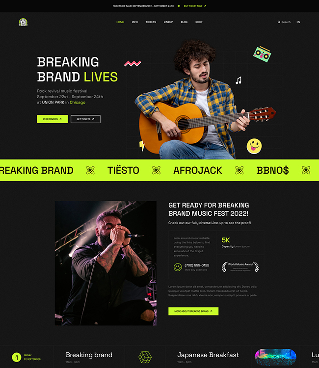 Professional Joomla template for festival and events