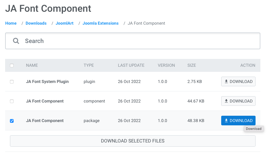 Download Joomla google font to local font conversion extension