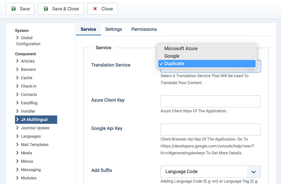 Joomla multilingual extension - JA Multilingual