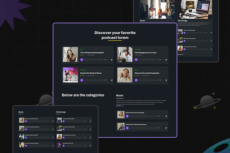 Joomla podcast template category layouts