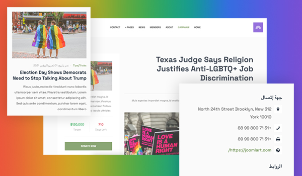 RTL Joomla template for NGO