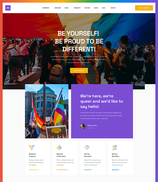 LGBT and NGO Joomla template - JA Rights