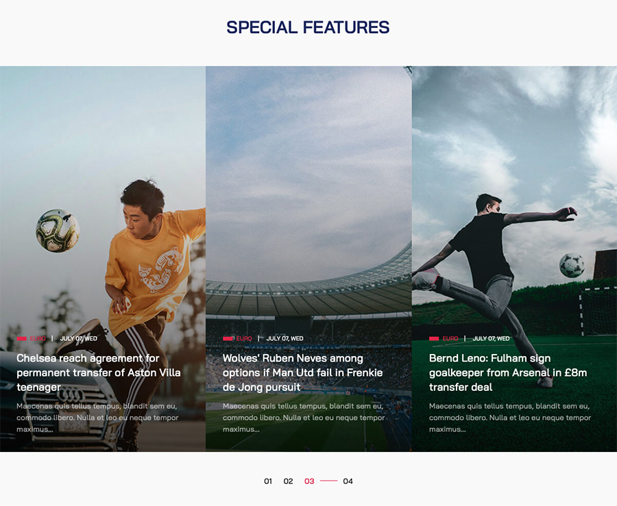 JA Sport Joomla template sport news module