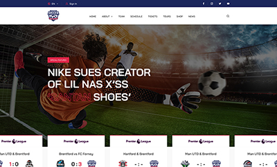 Criar Site Futebol Joomla Responsivo 950 S - Fácil de Editar