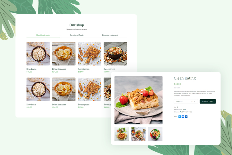 Joomla Template for Health and Nutrition shop