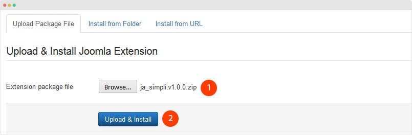 install JA Simpli template