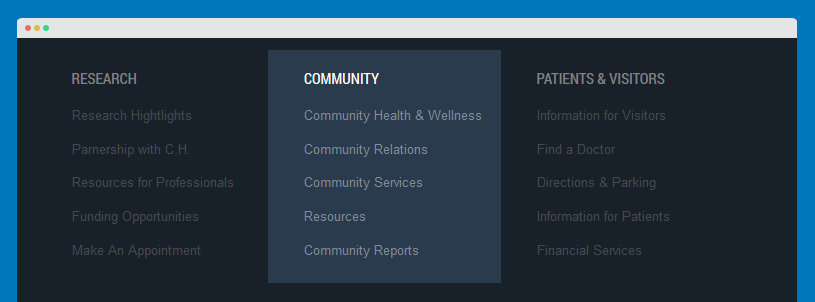 Community menu module