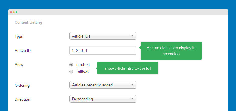 Article IDs setting