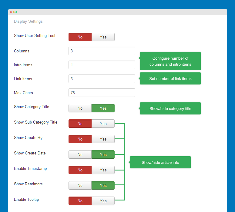 Display settings