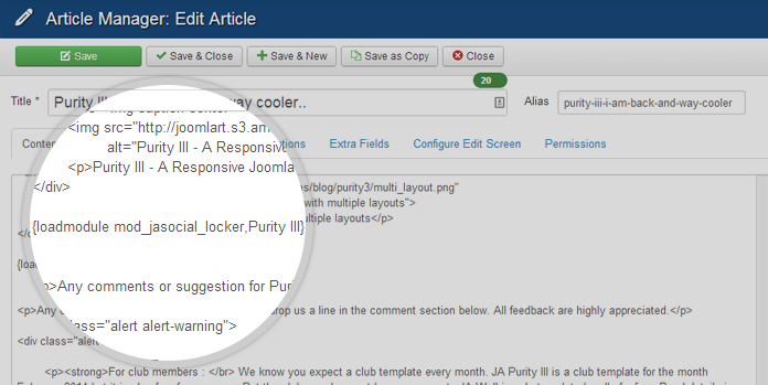 Load module into articles