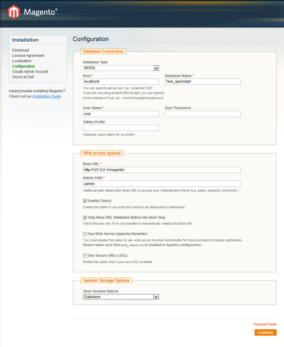 QuickStart Installation documentation