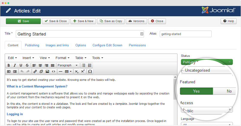 joomla featured articles