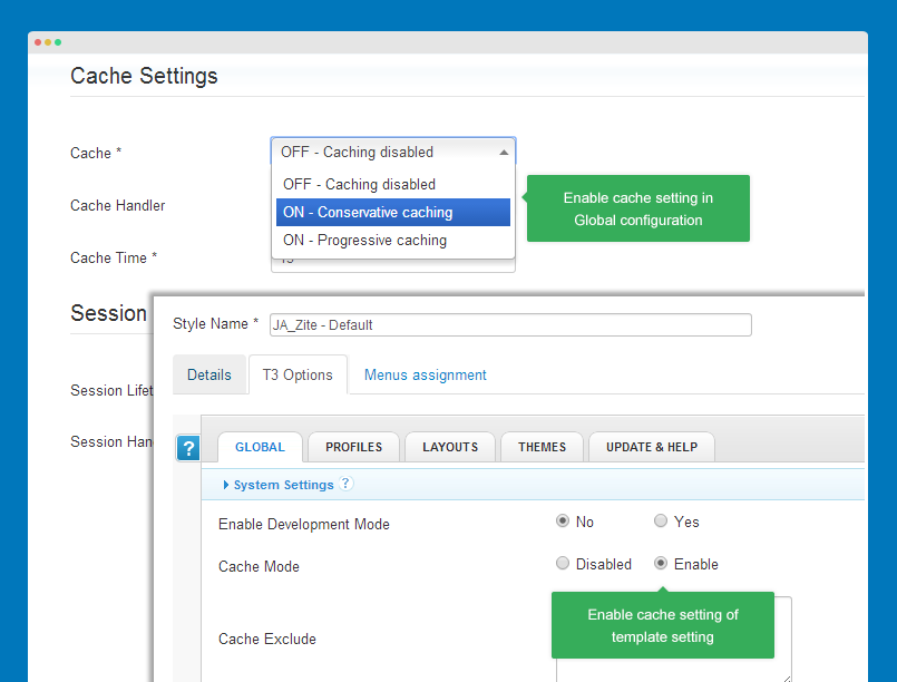 cache setting