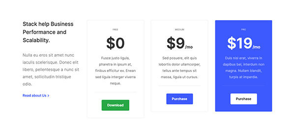 pricing table 6