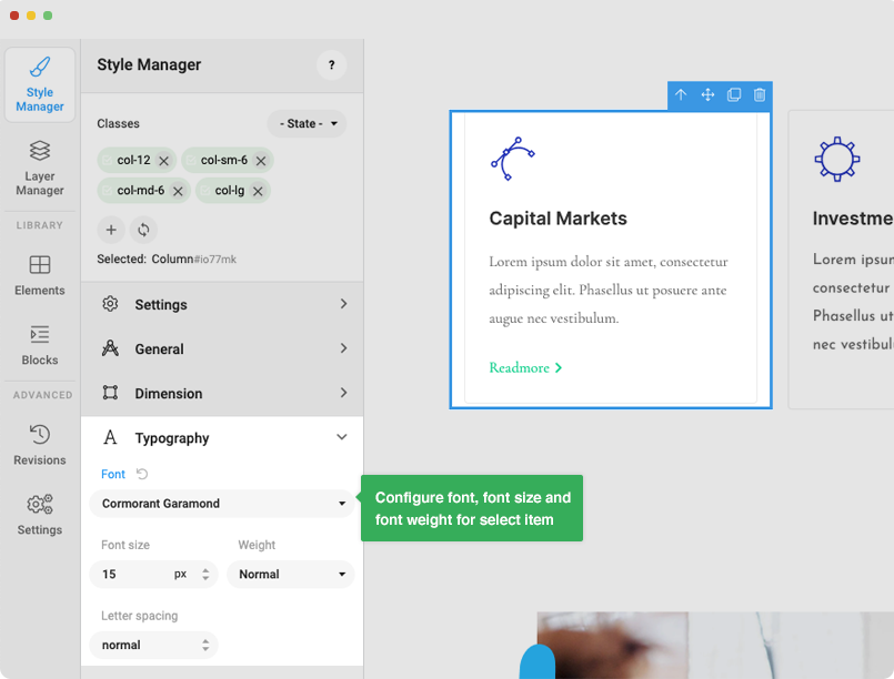 Joomla page builder font configuration