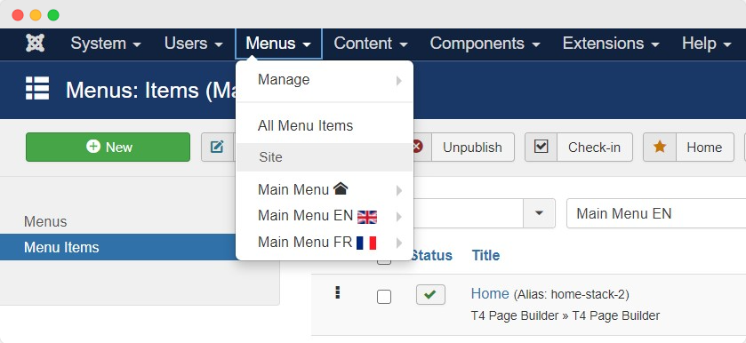 t4 joomla template multilingual settings