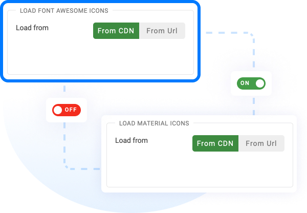 joomla page builder font icon settings