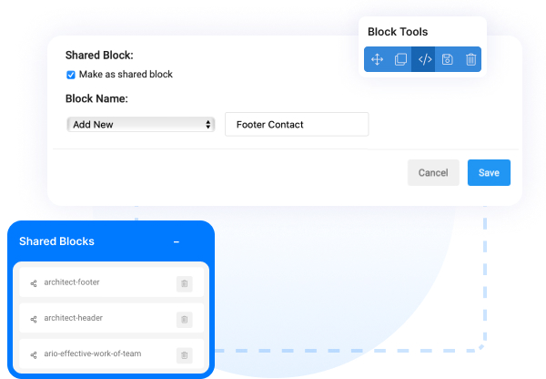 joomla page builder shared blocks